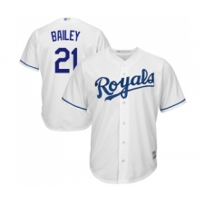Men's Kansas City Royals #21 Homer Bailey Replica White Home Cool Base Baseball Jersey