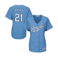 Women's Kansas City Royals #21 Homer Bailey Replica Light Blue Alternate 1 Cool Base Baseball Jersey