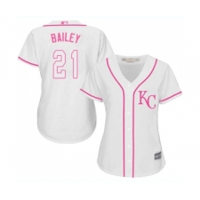Women's Kansas City Royals #21 Homer Bailey Replica White Fashion Cool Base Baseball Jersey