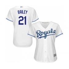 Women's Kansas City Royals #21 Homer Bailey Replica White Home Cool Base Baseball Jersey