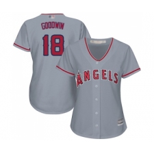 Women's Los Angeles Angels of Anaheim #18 Brian Goodwin Replica Grey Road Cool Base Baseball Jersey