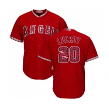 Men's Los Angeles Angels of Anaheim #20 Jonathan Lucroy Authentic Red Team Logo Fashion Cool Base Baseball Jersey