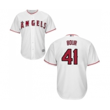 Men's Los Angeles Angels of Anaheim #41 Justin Bour Replica White Home Cool Base Baseball Jersey