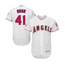 Men's Los Angeles Angels of Anaheim #41 Justin Bour White Home Flex Base Authentic Collection Baseball Jersey