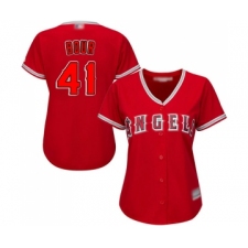 Women's Los Angeles Angels of Anaheim #41 Justin Bour Replica Red Alternate Baseball Jersey