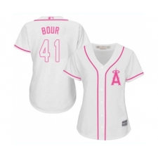 Women's Los Angeles Angels of Anaheim #41 Justin Bour Replica White Fashion Cool Base Baseball Jersey
