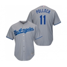 Youth Los Angeles Dodgers #11 A. J. Pollock Authentic Grey Road Cool Base Baseball Jersey