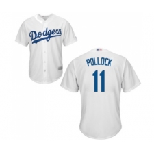 Youth Los Angeles Dodgers #11 A. J. Pollock Authentic White Home Cool Base Baseball Jersey