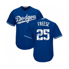 Men's Los Angeles Dodgers #25 David Freese Authentic Royal Blue Team Logo Fashion Cool Base Baseball Jersey