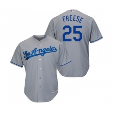 Men's Los Angeles Dodgers #25 David Freese Replica Grey Road Cool Base Baseball Jersey