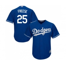 Youth Los Angeles Dodgers #25 David Freese Authentic Royal Blue Alternate Cool Base Baseball Jersey