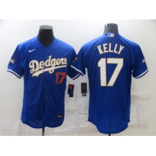 Men's Nike Los Angeles Dodgers #17 Joe Kelly Blue Gold Elite Jersey