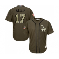 Youth Los Angeles Dodgers #17 Joe Kelly Authentic Green Salute to Service Baseball Jersey