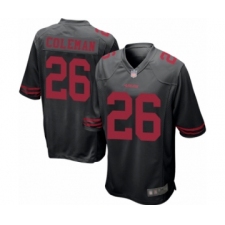 Men's San Francisco 49ers #26 Tevin Coleman Game Black Football Jersey