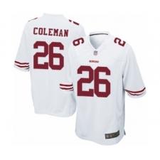 Men's San Francisco 49ers #26 Tevin Coleman Game White Football Jersey