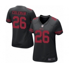 Women's San Francisco 49ers #26 Tevin Coleman Game Black Football Jersey