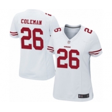 Women's San Francisco 49ers #26 Tevin Coleman Game White Football Jersey
