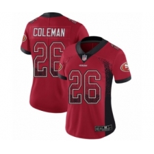 Women's San Francisco 49ers #26 Tevin Coleman Limited Red Rush Drift Fashion Football Jersey