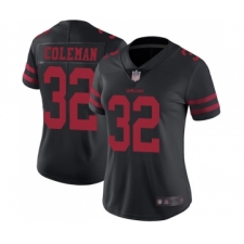 Women's San Francisco 49ers #32 Tevin Coleman Black Vapor Untouchable Limited Player Football Jersey