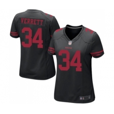 Women's San Francisco 49ers #34 Jason Verrett Game Black Football Jersey