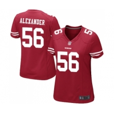 Women's San Francisco 49ers #56 Kwon Alexander Game Red Team Color Football Jersey