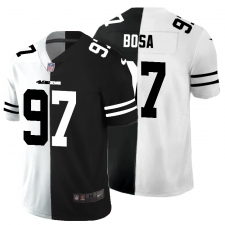 Men's San Francisco 49ers #97 Nick Bosa Black White Limited Split Fashion Football Jersey