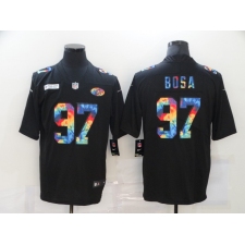 Men's San Francisco 49ers #97 Nick Bosa Rainbow Version Nike Limited Jersey