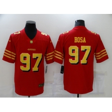 Men's San Francisco 49ers #97 Nick Bosa Red Gold Untouchable Limited Jersey