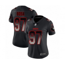 Women's San Francisco 49ers #97 Nick Bosa Limited Black Smoke Fashion Football Jersey