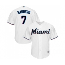 Men's Miami Marlins #7 Deven Marrero Replica White Home Cool Base Baseball Jersey