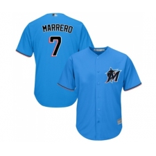 Youth Miami Marlins #7 Deven Marrero Replica Blue Alternate 1 Cool Base Baseball Jersey