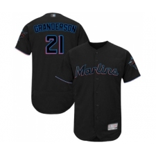 Men's Miami Marlins #21 Curtis Granderson Black Alternate Flex Base Authentic Collection Baseball Jersey