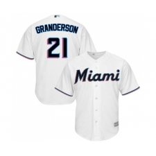 Men's Miami Marlins #21 Curtis Granderson Replica White Home Cool Base Baseball Jersey