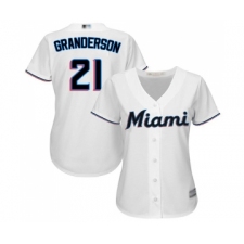 Women's Miami Marlins #21 Curtis Granderson Replica White Home Cool Base Baseball Jersey