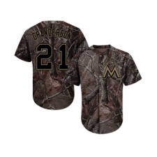 Youth Miami Marlins #21 Curtis Granderson Authentic Camo Realtree Collection Flex Base Baseball Jersey