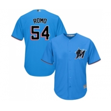 Men's Miami Marlins #54 Sergio Romo Replica Blue Alternate 1 Cool Base Baseball Jersey