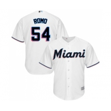 Youth Miami Marlins #54 Sergio Romo Replica White Home Cool Base Baseball Jersey