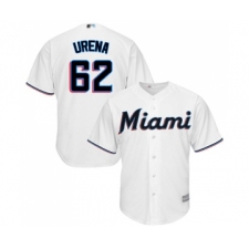 Youth Miami Marlins #62 Jose Urena Replica White Home Cool Base Baseball Jersey