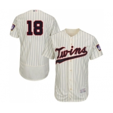 Men's Minnesota Twins #18 Mitch Garver Cream Alternate Flex Base Authentic Collection Baseball Jersey