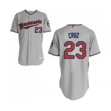 Men's Minnesota Twins #23 Nelson Cruz Authentic Grey Road Cool Base Baseball Jersey