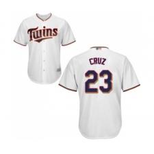 Men's Minnesota Twins #23 Nelson Cruz Replica White Home Cool Base Baseball Jersey