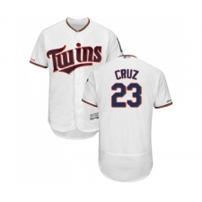 Men's Minnesota Twins #23 Nelson Cruz White Home Flex Base Authentic Collection Baseball Jersey