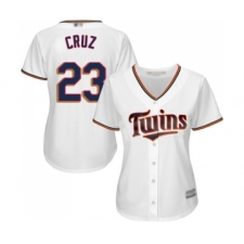 Women's Minnesota Twins #23 Nelson Cruz Replica White Home Cool Base Baseball Jersey