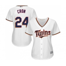 Women's Minnesota Twins #24 C. J. Cron Replica White Home Cool Base Baseball Jersey