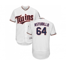 Men's Minnesota Twins #64 Willians Astudillo White Home Flex Base Authentic Collection Baseball Jersey