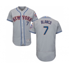 Men's New York Mets #7 Gregor Blanco Grey Road Flex Base Authentic Collection Baseball Jersey