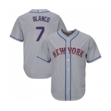 Men's New York Mets #7 Gregor Blanco Replica Grey Road Cool Base Baseball Jersey