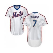 Men's New York Mets #7 Gregor Blanco White Alternate Flex Base Authentic Collection Baseball Jersey