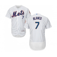 Men's New York Mets #7 Gregor Blanco White Home Flex Base Authentic Collection Baseball Jersey