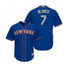 Youth New York Mets #7 Gregor Blanco Authentic Royal Blue Alternate Road Cool Base Baseball Jersey